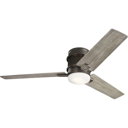 Kichler Chiara 52" 3 Blade Hugger Indoor Ceiling Fan with Blades, LED Light Kit and Wall Control Olde Bronze