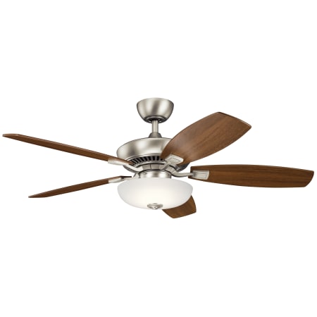 Kichler Canfield Pro 52" 5 Blade Indoor Ceiling Fan with Blades, LED Light Kit, and Wall Control Brushed Nickel
