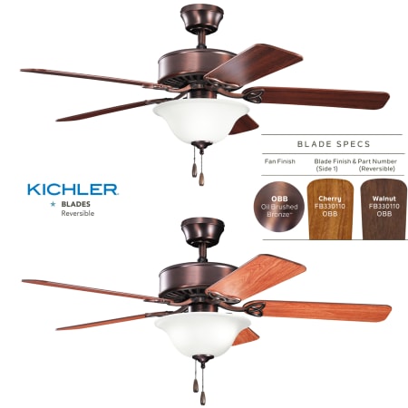 Oil Brushed Bronze Finish with Reversible Blades