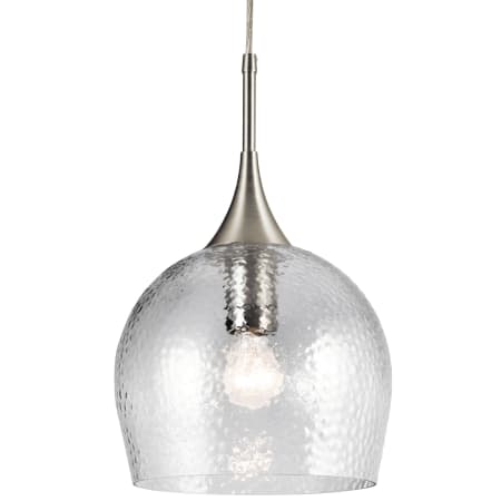 Kichler Sloane Single Light 11" Hammered Glass Pendant Brushed Nickel