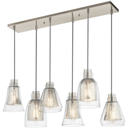 Kichler Evie 6 Light 34" Multi Light Pendant with Mercury Glass Brushed Nickel