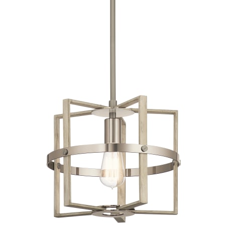 Kichler Peyton Single Light 12" Wide Pendant White Washed Wood