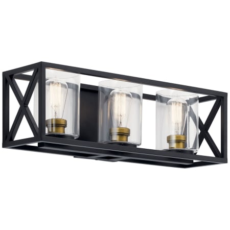 Kichler Moorgate 3 Light 23" Wide Vanity Light with Clear Glass Shades Black