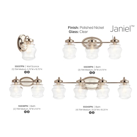 Kichler Janiel in Polished Nickel