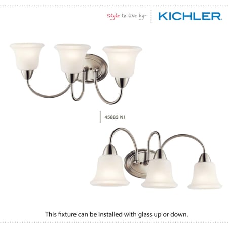 The Kichler Nicholson Collection can be installed with glass up or down.