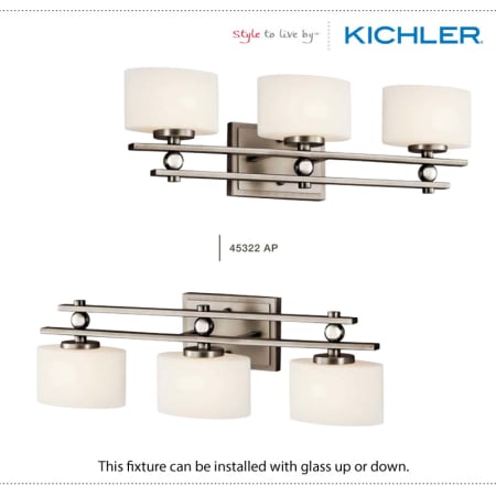 The Kichler Revere Collection can be installed with glass up or down.