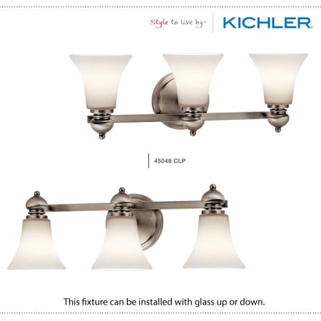 The Kichler Sheila Collection can be installed with glass up or down.