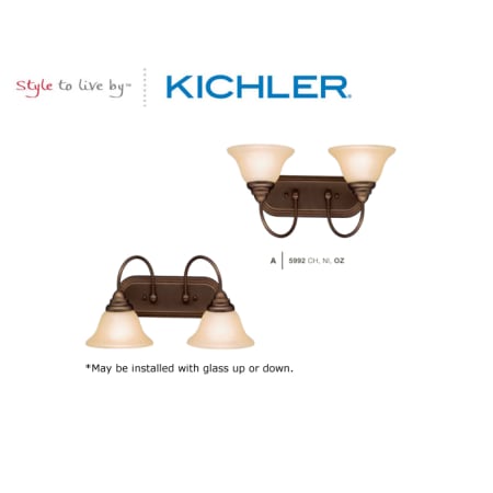 The Kichler Telford Collection can be installed with the glass up or down.