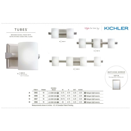 The Kichler Tubes Collection in brushed nickel from the Kichler catalog.