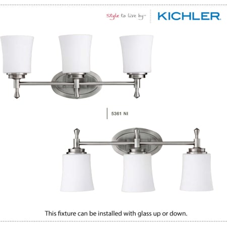 The Kichler Wharton Collection can be installed with glass up or down.