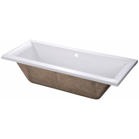 Kingston Brass Aqua Eden 67" Drop In Acrylic Soaking Tub with Center Drain White