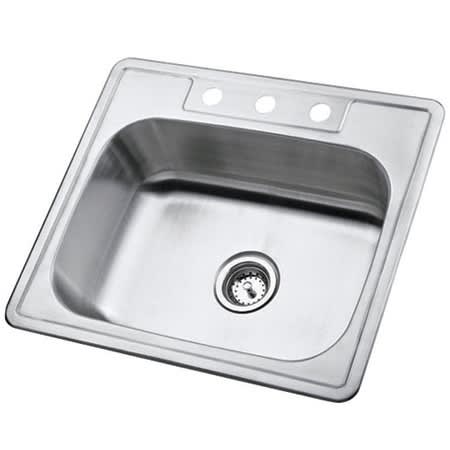 Kingston Brass 25" Drop In 22 Gauge Single Basin Stainless Steel Kitchen Sink Brushed Nickel