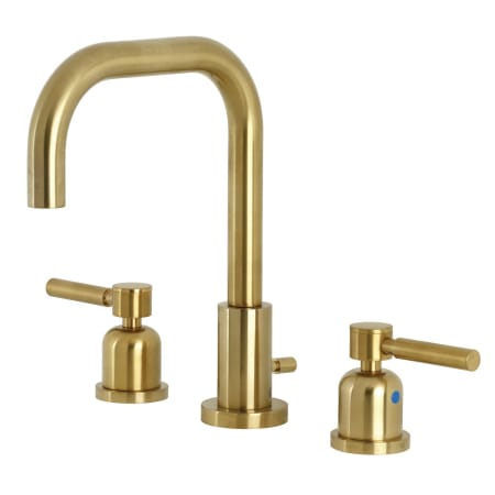 Kingston Brass Concord Widespread 1.2 GPM Bathroom Faucet with Brass Pop-Up Brushed Brass