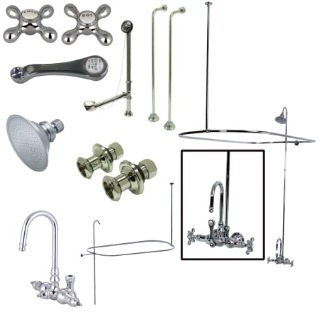 Kingston Brass Clawfoot Tub and Shower Trim Package with Single Function Shower Head Polished Chrome