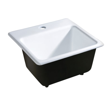 Kingston Brass Towne 15" Drop In Single Basin Cast Iron Kitchen Sink White