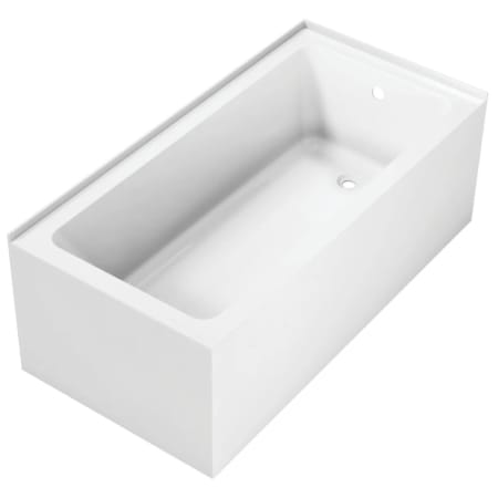 Kingston Brass 60-Inch Acrylic 2-Wall Corner Alcove Tub with Right Hand Drain Hole White
