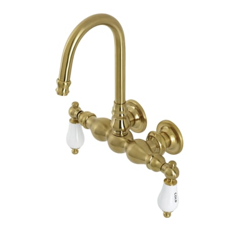 Kingston Brass Vintage Wall Mounted Tub Filler Brushed Brass