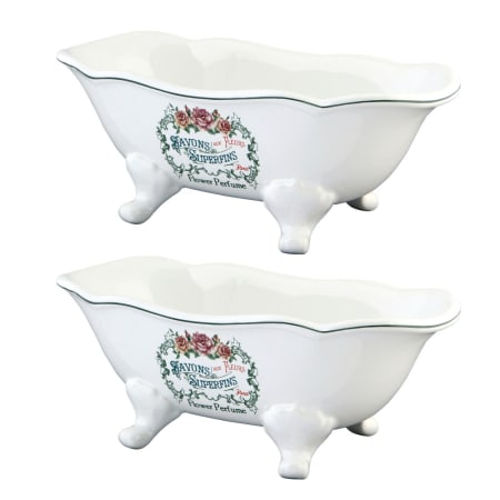 Kingston Brass 7-9/16-Inch Miniature Ceramic Wave Double-Ended Bathtub (2-Pieces) White