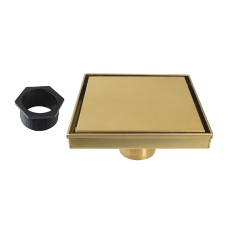 Kingston Brass Watercourse 6" Square Shower Drain Brushed Brass