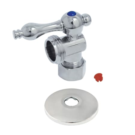Kingston Brass 2-1/8" High Quarter Turn Angle Stop Valve with Flange Polished Chrome