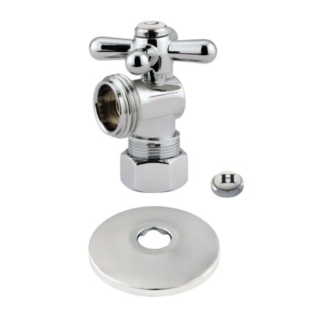 Kingston Brass 2" High Quarter Turn Angle Stop Valve with Flange Polished Chrome