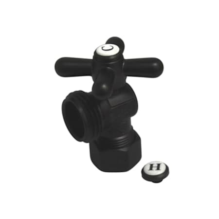 Kingston Brass Vintage Angle Stop with 1/2 Inch Copper (5/8 Inch OD) Comp, 3/4 Inch Hose Connections and Metal Cross Handle Oil Rubbed Bronze