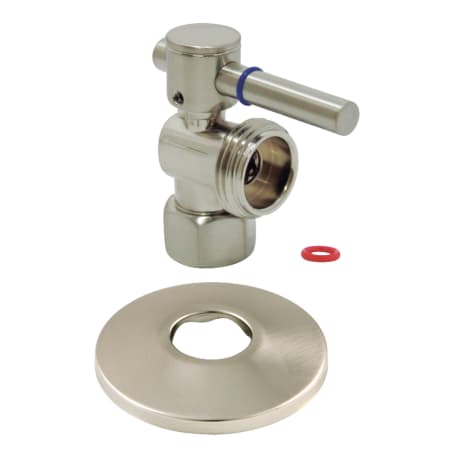 Kingston Brass 2" High Quarter Turn Angle Stop Valve with Flange Brushed Nickel