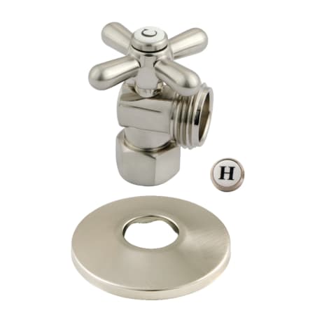 Kingston Brass 1-7/8" High Quarter Turn Angle Stop Valve with Flange Brushed Nickel