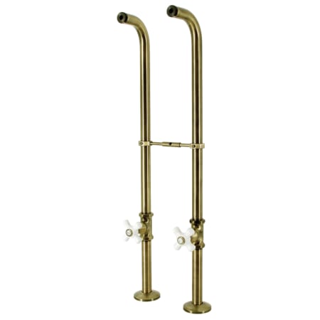 Kingston Brass Kingston Freestanding Supply Line with Stop Valve Antique Brass