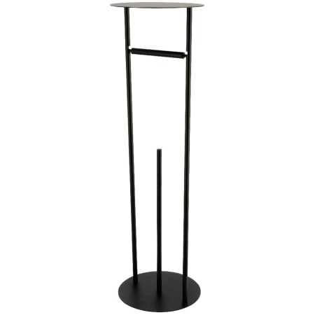 Kingston Brass Dessau Free Standing Spring Bar Toilet Paper Holder with Reserve Storage and Top Shelf Matte Black