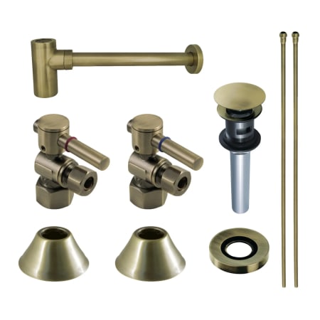 Kingston Brass Trimscape Sink Accessories and Parts Modern Plumbing Sink Trim Kit with Bottle Trap and Overflow Drain Antique Brass
