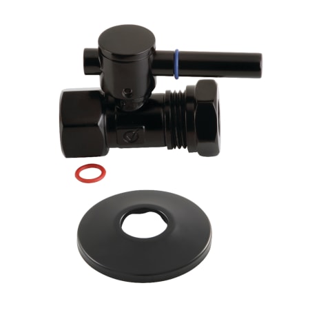 Kingston Brass 2-1/8" High Quarter Turn Straight Stop Valve with Flange Matte Black