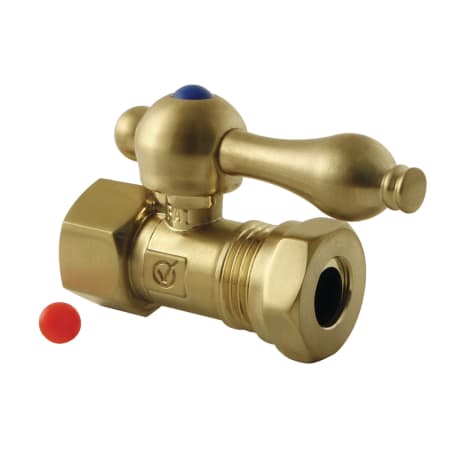 Kingston Brass Vintage Quarter Turn Valve 1/2" FIP X 1/2" or 7/16" Slip Joint Brushed Brass