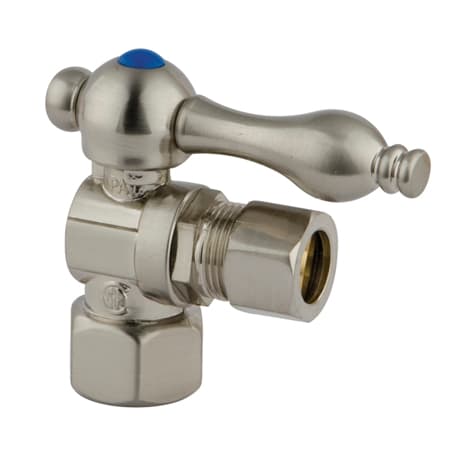 Kingston Brass Vintage Angle Stop with 1/2 Inch FIP, 1/2 Inch OD and Metal Lever Brushed Nickel