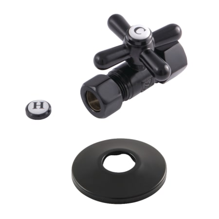 Kingston Brass 2-3/8" High Quarter Turn Straight Stop Valve with Flange Matte Black