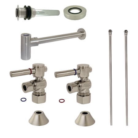 Kingston Brass Modern Plumbing Sink Trim Kit with Bottle Trap and Drain Brushed Nickel