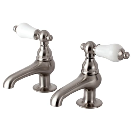 Kingston Brass Vintage 1.2 GPM Basin Tap Faucet with Lever Handles Brushed Nickel