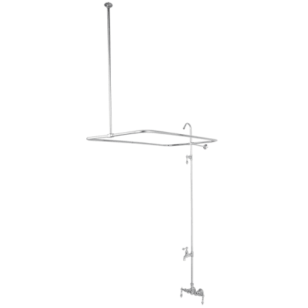 Kingston Brass Vintage Wall Mounted Clawfoot Tub Filler with Shower System and Metal Lever Handles Polished Chrome