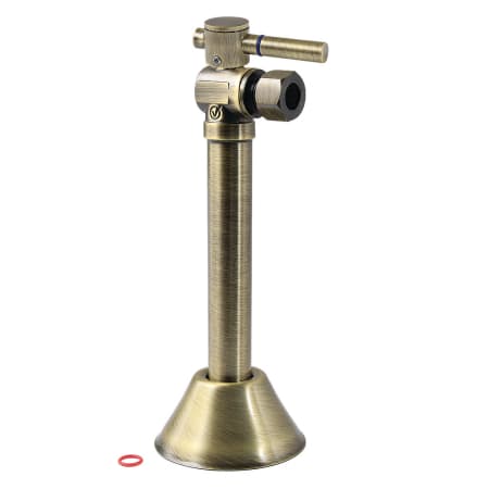 Kingston Brass Vintage 1/2" Sweat x 3/8" OD Comp Angle Shut Off Valve with 5" Extension Antique Brass