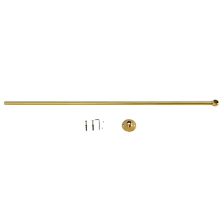 Kingston Brass Vintage 36-1/2" Long Shower Curtain Rod Support Brushed Brass