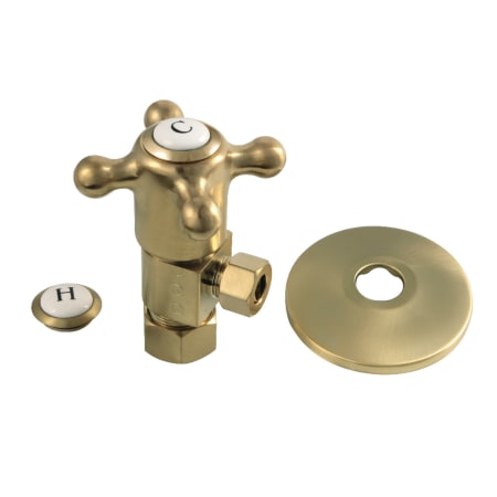 Kingston Brass 3-5/16" High Brass Angle Stop Valve Brushed Brass