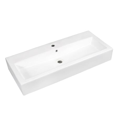 Kingston Brass Anne 39-3/8" Vitreous China Vessel Bathroom Sink with 1 Faucet Hole White