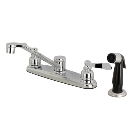 Kingston Brass NuWave French 1.8 GPM Standard Kitchen Faucet - Includes Side Spray Polished Chrome