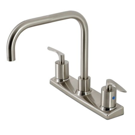 Kingston Brass Serena 1.8 GPM Deck Mounted Standard Double Handle Kitchen Faucet - Includes Escutcheon Brushed Nickel