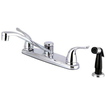Kingston Brass Yosemite 1.8 GPM Standard Kitchen Faucet - Includes Side Spray Polished Chrome
