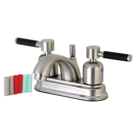 Kingston Brass Kaiser 1.2 GPM Centerset Bathroom Faucet with Pop-Up Drain Assembly Brushed Nickel