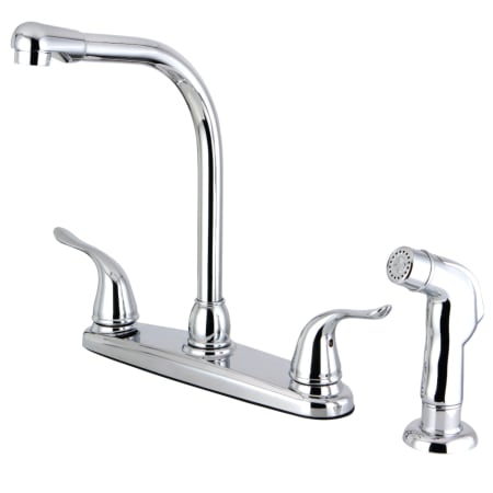 Kingston Brass Yosemite 1.8 GPM Standard Kitchen Faucet - Includes Side Spray Polished Chrome