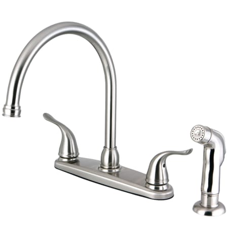 Kingston Brass Yosemite 1.8 GPM Standard Kitchen Faucet - Includes Side Spray Brushed Nickel