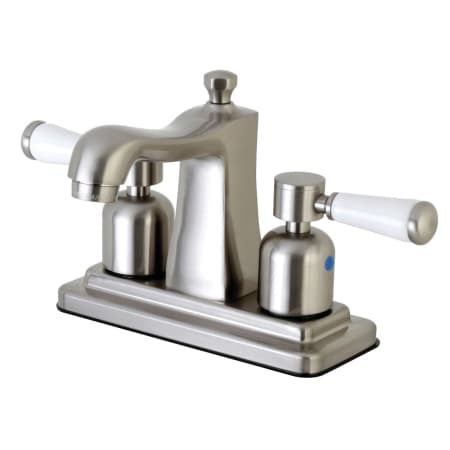 Kingston Brass Paris 1.2 GPM Centerset Bathroom Faucet with Pop-Up Drain Assembly Brushed Nickel