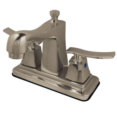 Kingston Brass Queensbury 1.2 GPM Centerset Bathroom Faucet with Pop-Up Drain Assembly Brushed Nickel